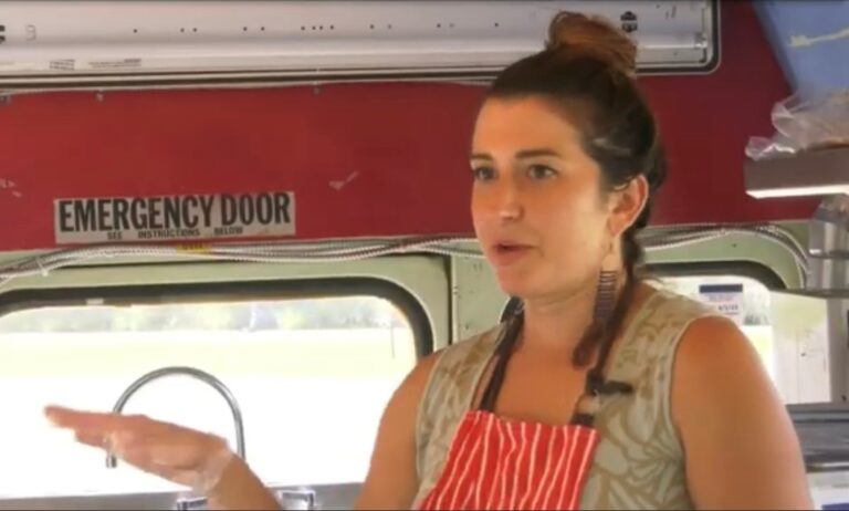 Food truck owner telling story